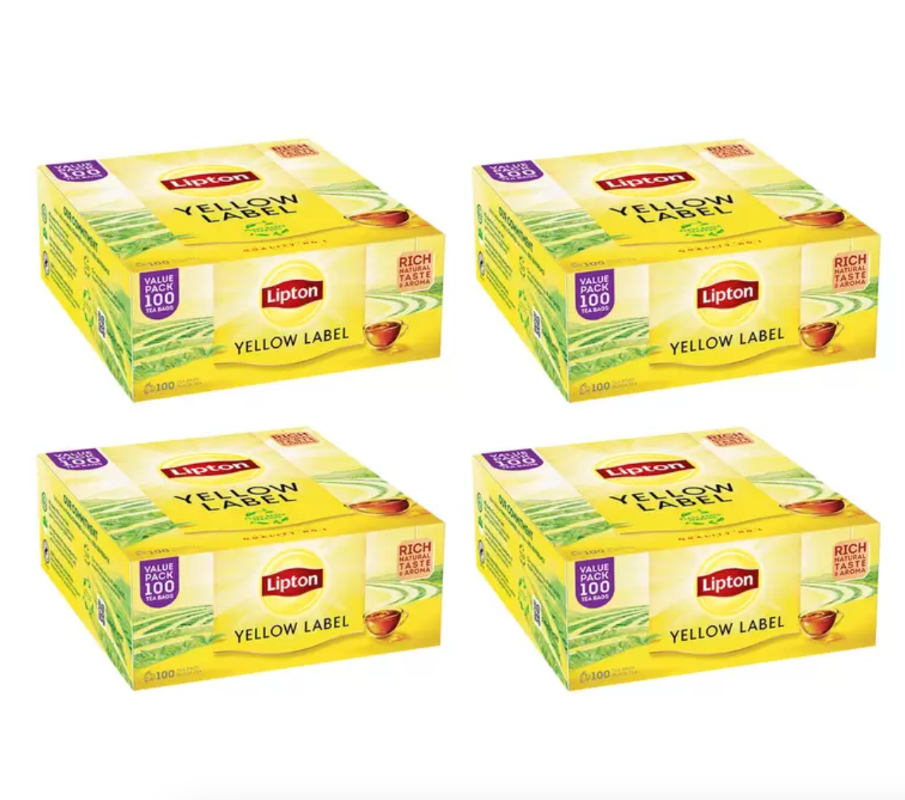 Lipton Yellow Label Tea Bags, 4 x 100 Pack - Savour the Perfect Cuppa