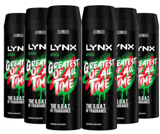 Lynx Body Spray Africa, 6 x 200ml - Unleash the Exotic Essence