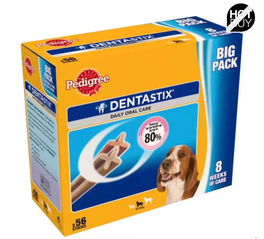 Pedigree Dentastix for Medium Dogs - 56 Pack: Daily Oral Care for Healthy Smiles