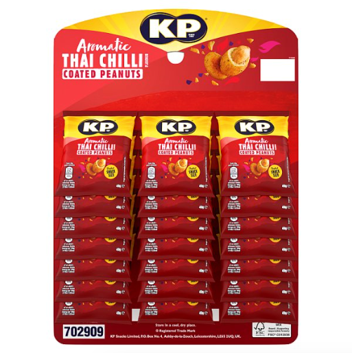 KP Flavour Kravers Aromatic Thai Chilli Coated Peanuts 40g (Pubcard)