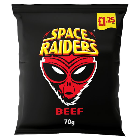 Space Raiders Beef Crisps 70g (case of 20)