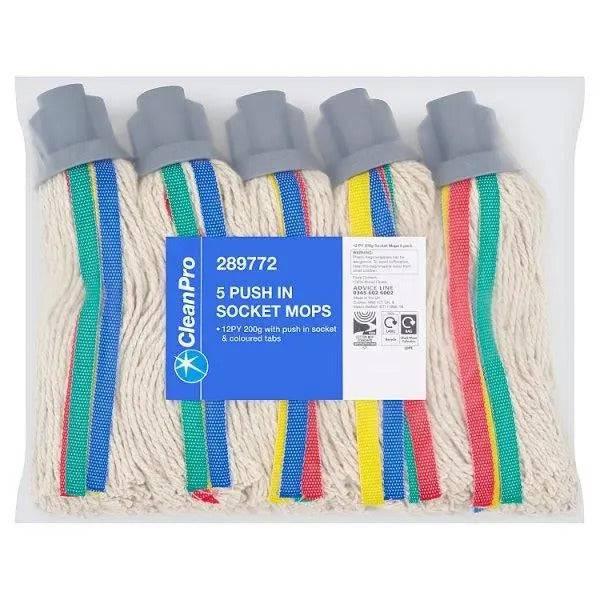 CleanPro 5 Push In Socket Mops (Pack of 5) - Bulkbuydirect