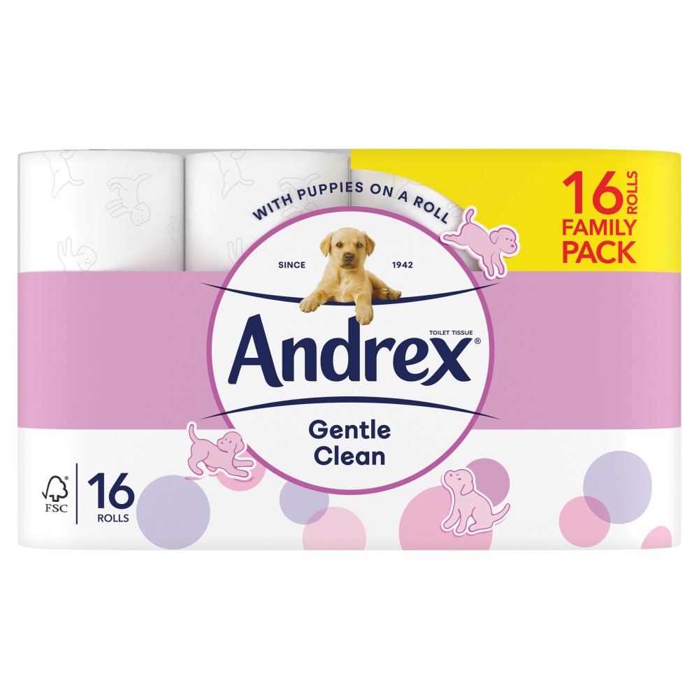 Andrex Gentle Clean Toilet Tissue 16 Rolls - Bulkbuydirect