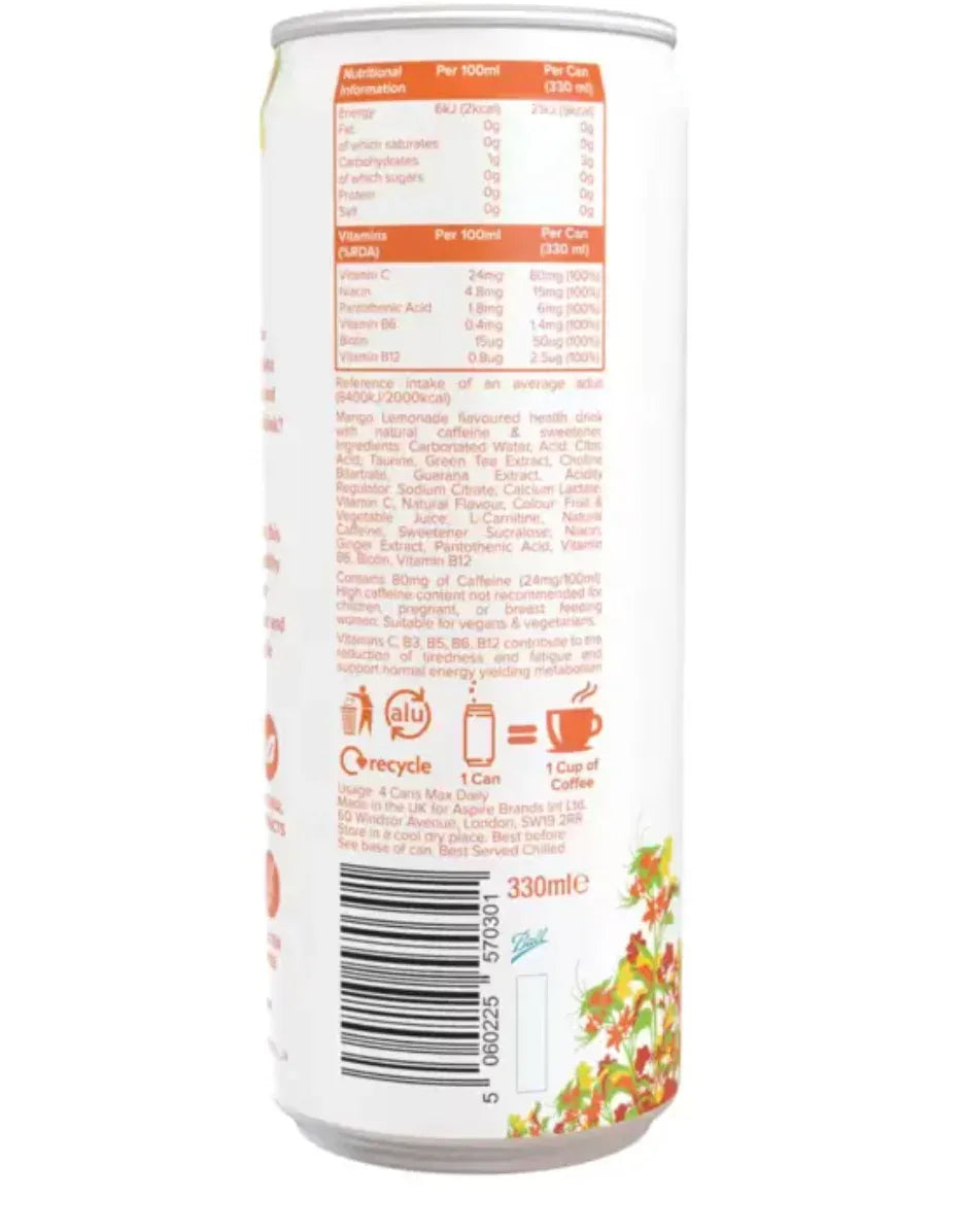 Aspire Mango Lemonade and Raspberry 12-Pack - Exotic Sparkling Fusion - Bulkbuydirect