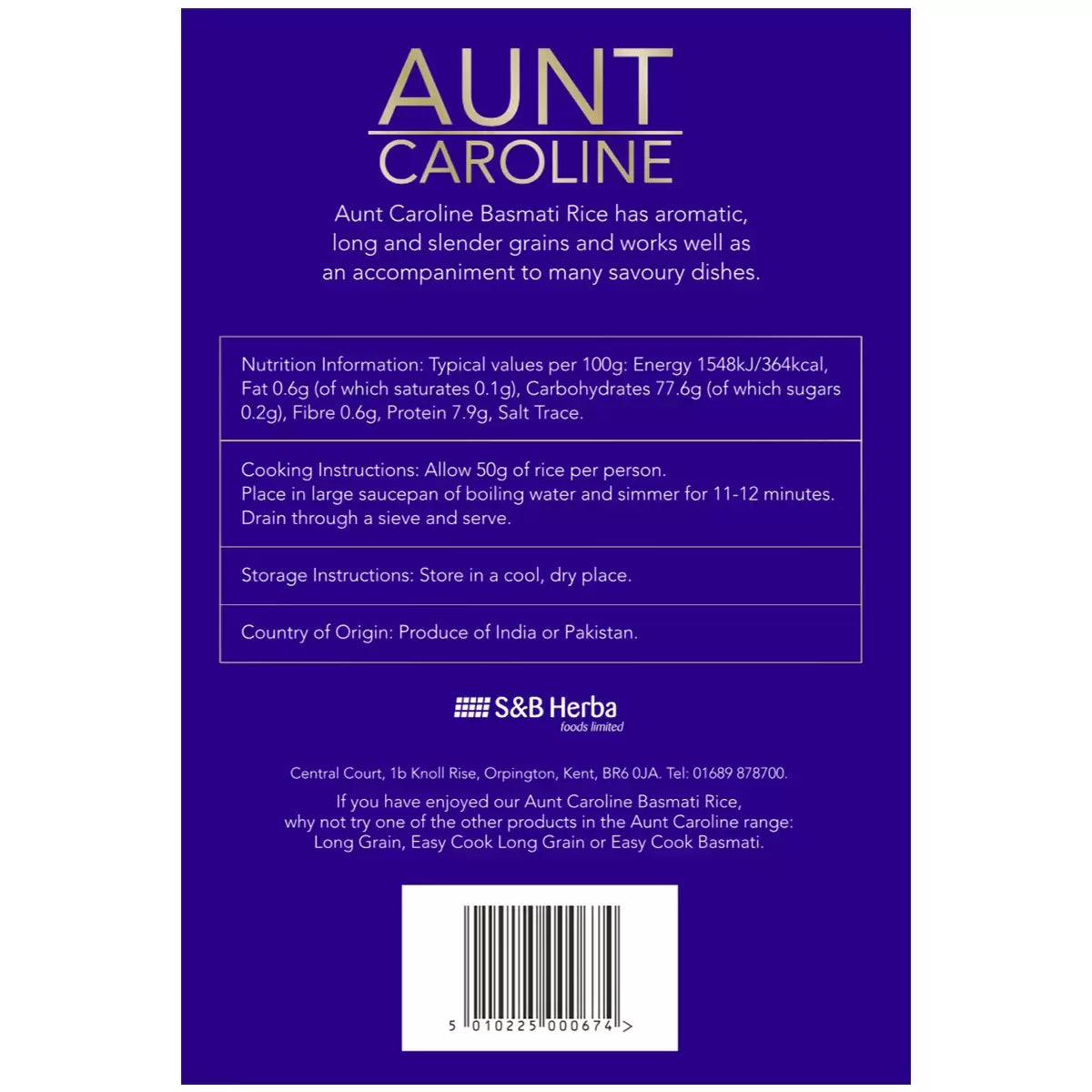 Aunt Caroline Basmati Rice, 5kg - Bulkbuydirect