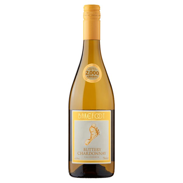 Barefoot Buttery Chardonnay White Wine 750ml (Pack of 6)