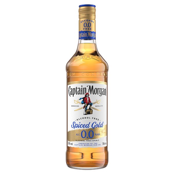 Captain Morgan Spiced Gold 0.0% Alcohol Free Spirit 70cl Bottle (Pack of 6)