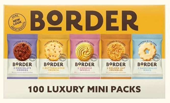 Border Luxury Mini Biscuit Assortment - 100 Individually Wrapped Biscuits, 5 Varieties - Bulkbuydirect