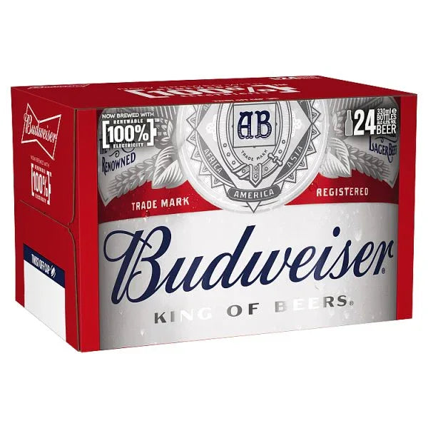 Budweiser Beer 24 x 330ml (Pack of 24) - Bulkbuydirect