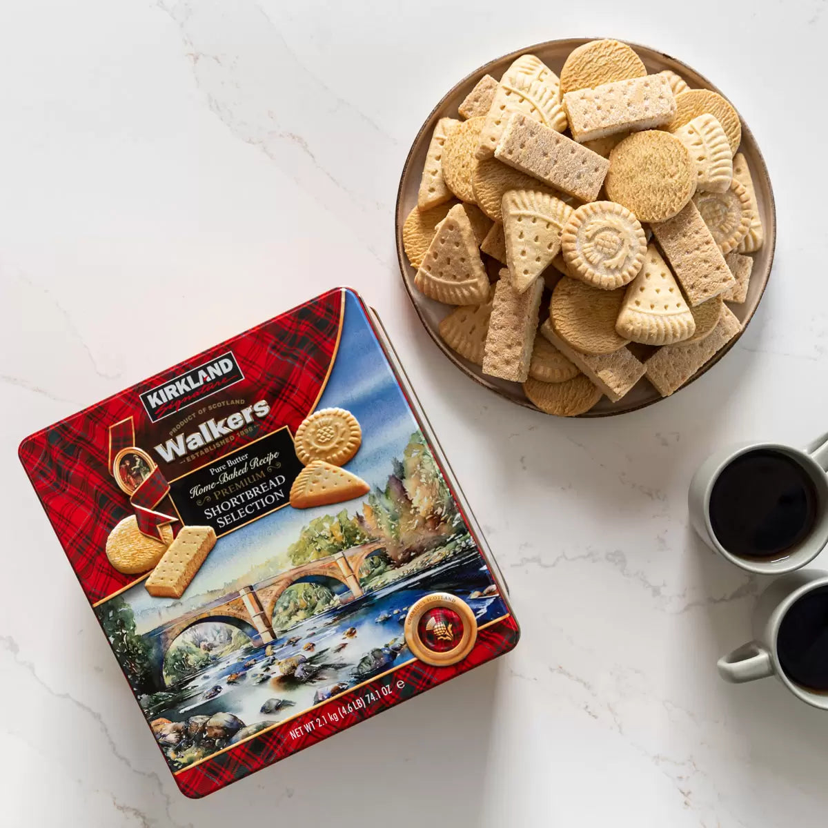 Kirkland Signature Walkers Premium Shortbread Selection, 2.1kg Tin - Bulkbuydirect