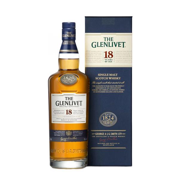 The Glenlivet 18 Year Old Single Malt Scotch Whisky 70cl (Pack of 1)