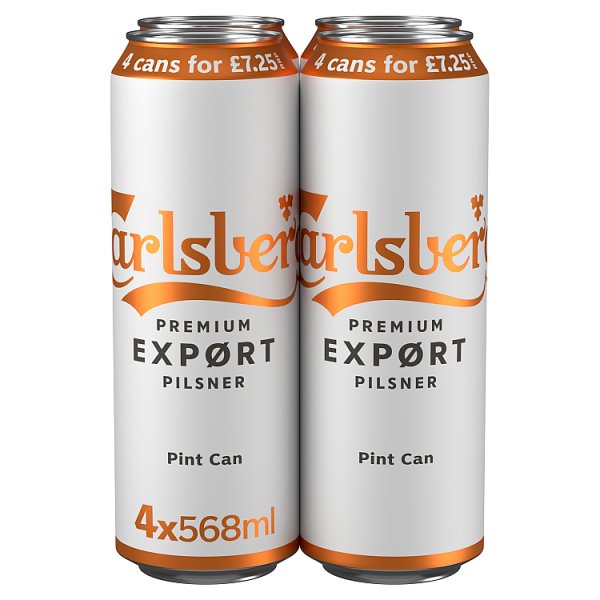Carlsberg Export Lager Beer 4 x 568ml PINT CAN (Pack of 6)