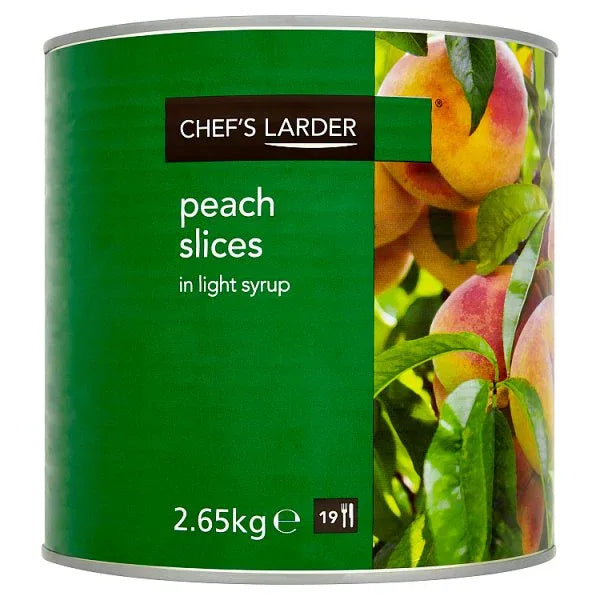 Chef's Larder Peach Slices in Light Syrup 2.65kg (Pack of 6) - Bulkbuydirect