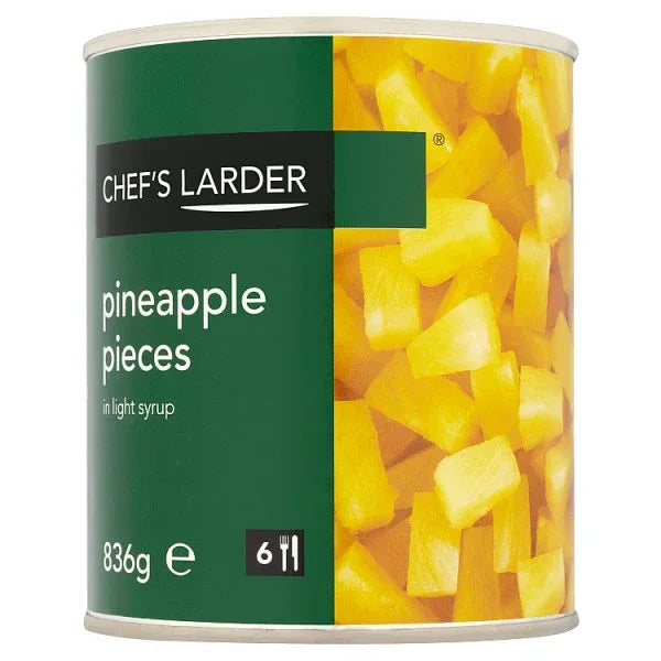 Chef's Larder Pineapple Pieces in Light Syrup 836g (Pack of 12) - Bulkbuydirect