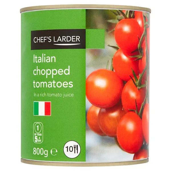 Chef's Larder Italian Chopped Tomatoes in a Rich Tomato Juice 800g (Pack of 1) - Bulkbuydirect