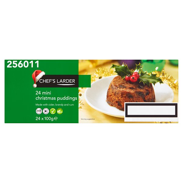 Chef's Larder Mini Christmas Puddings 24 x 100g (Pack of 24) - Bulkbuydirect