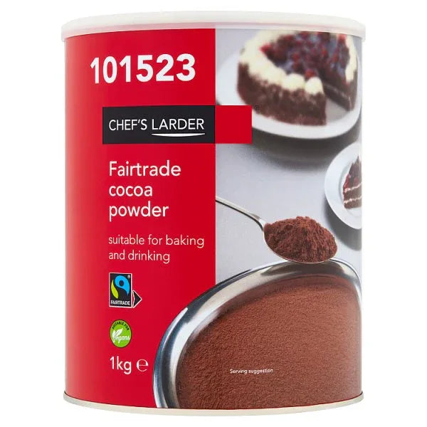 Chef's Larder Fairtrade Cocoa Powder 1kg (Pack of 2) - Bulkbuydirect