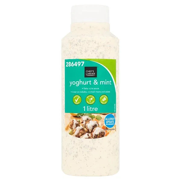Chef's Larder Yoghurt & Mint 1 litre (Pack of 6) - Bulkbuydirect