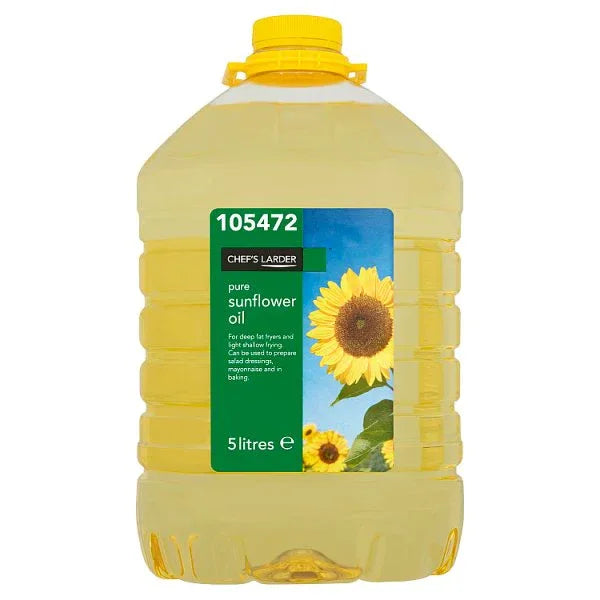Chef's Larder Pure Sunflower Oil 5 Litres (Pack of 1) - Bulkbuydirect