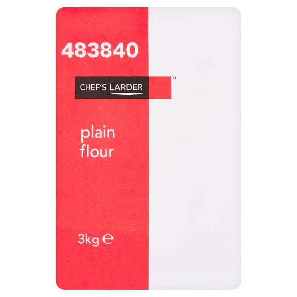 Chef's Larder Plain Flour 3kg (Pack of 4) - Bulkbuydirect
