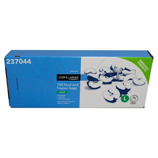 Chef's Larder 150 Food and Freezer Bags Large (Pack of 12) - Bulkbuydirect