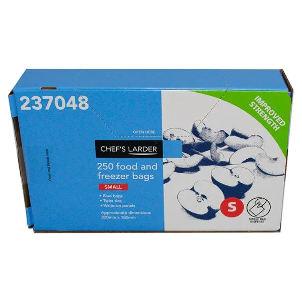 **UNAVAILABLE** Chef's Larder 250 Food and Freezer Bags Small (Case of 1) - Bulkbuydirect
