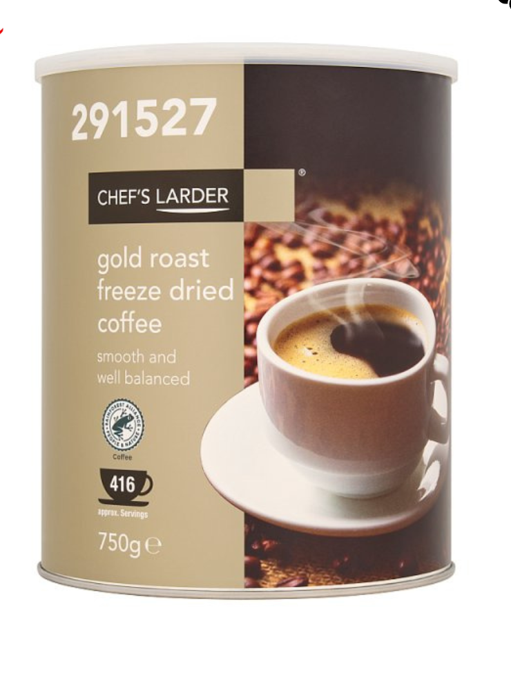 Chef's Larder Gold Roast Freeze Dried Coffee 750g (Pack of 6) - Bulkbuydirect