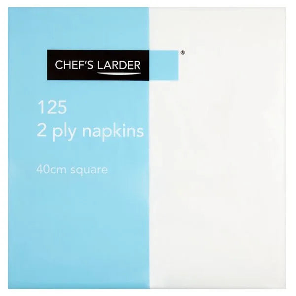 Chef’s Larder 125 2 Ply Napkins 40cm Square (Pack of 1) - Bulkbuydirect