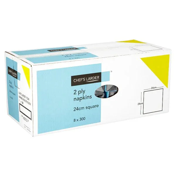 Chef's Larder 300 Napkins 2 Ply Black 24cm (Pack of 8) - Bulkbuydirect