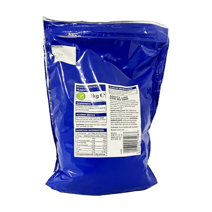 Chef's Larder Roasted Salted Peanuts 1kg (pack of 1) - Bulkbuydirect