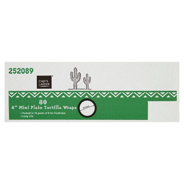 Chef's Larder 80 6" Mini Plain Tortilla Wraps - Bulkbuydirect