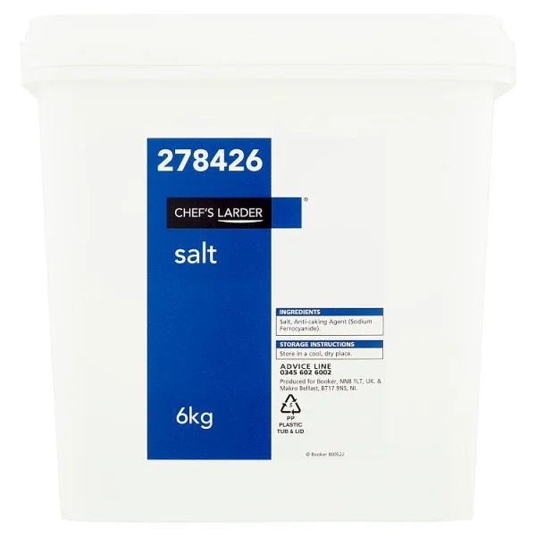Chef's Larder Salt 6kg (Pack of 1) - Bulkbuydirect