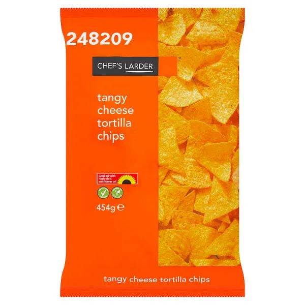 Chef's Larder Tangy Cheese Tortilla Chips 454g - Bulkbuydirect