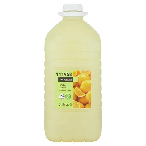 Chef's Larder Lemon Squash No Added Sugar 5 Litres (Pack of 2) - Bulkbuydirect