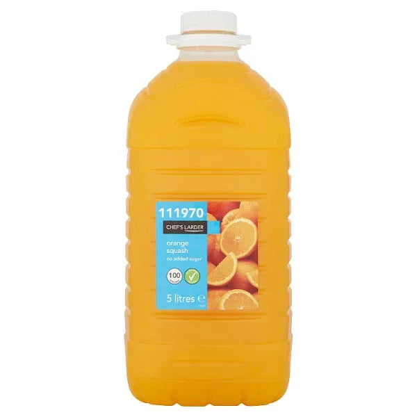 Chef's Larder Orange Squash No Added Sugar 5 Litres (pack of 2) - Bulkbuydirect