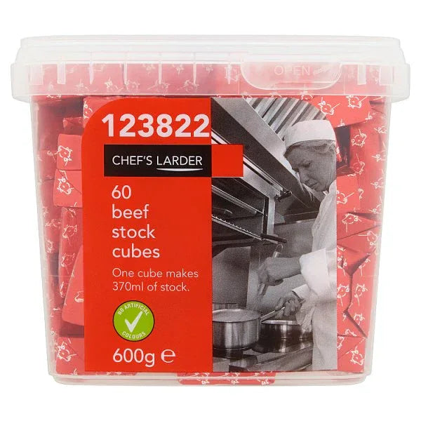 Chef's Larder 60 Beef Stock Cubes 600g (Pack of 6) - Bulkbuydirect