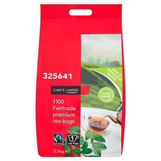 Chef's Larder 1100 Fairtrade Premium Tea Bags 2.5kg (Pack of 2) - Bulkbuydirect