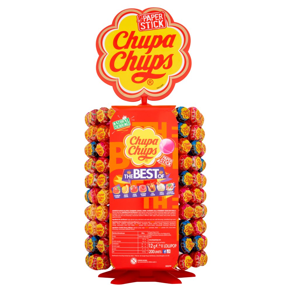 Chupa Chups Wheel - The Best of Lollipops 200 x 12g - Bulkbuydirect