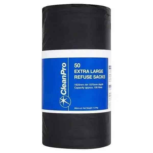 CleanPro 50 Extra Large Refuse Sacks (Pack of 1) - Bulkbuydirect