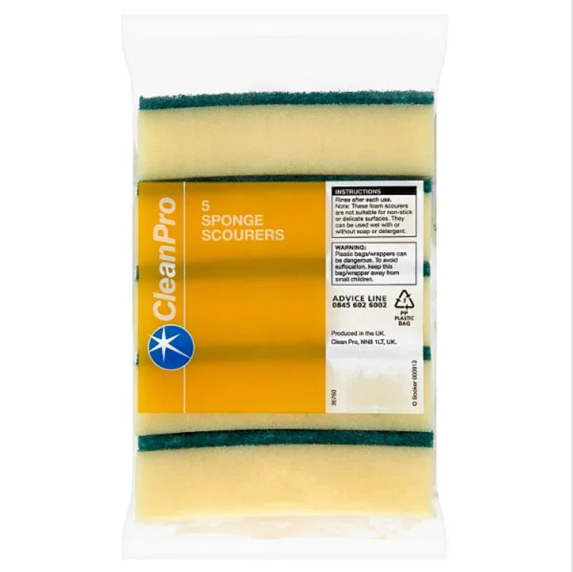 CleanPro 5 Sponge Scourers, 24 Pack - Bulkbuydirect