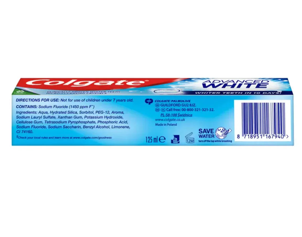 Colgate Advanced White Toothpaste - 6 x 125ml - Bulkbuydirect