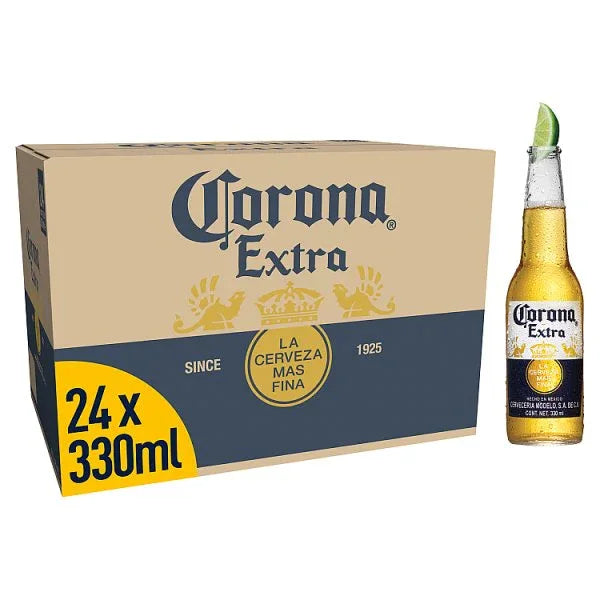 Corona Extra Lager Beer Bottles 24 x 330ml (Pack of 24) - Bulkbuydirect