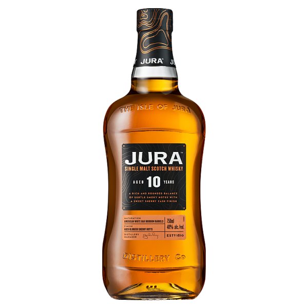 Jura Aged 10 Years Single Malt Scotch Whisky 70cl (Pack of 6)