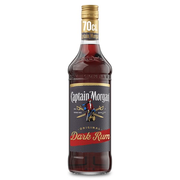 Captain Morgan Dark Rum 40% vol 70cl Bottle (Pack of 6)