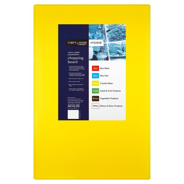 Chefs Larder Hygiene Chopping Board Yellow 45x30cm (Pack of 1)