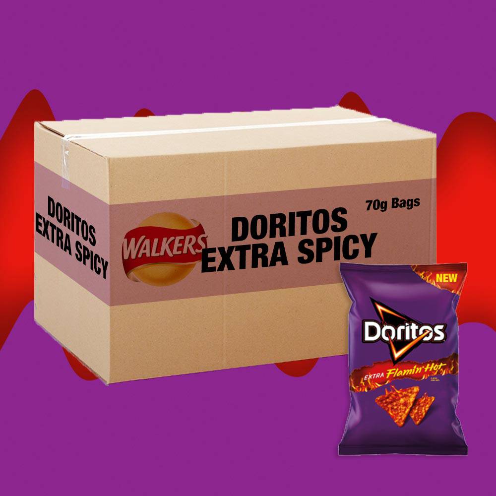 Doritos Flamin' Hot Sharing Bag Crisps (15 x 70g) - Bulkbuydirect