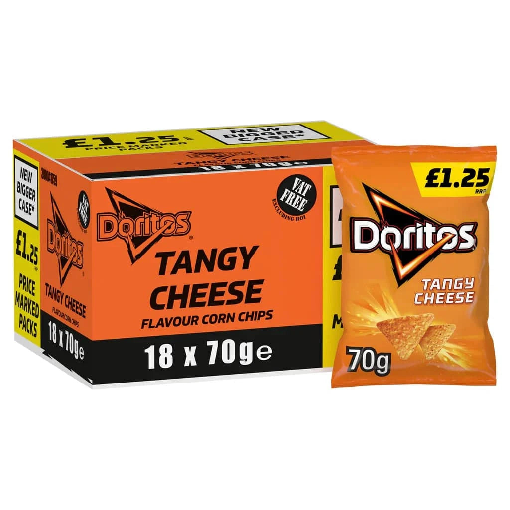 Doritos Tangy Cheese Tortilla Chips Crisps (18 x 70g) - Bulkbuydirect