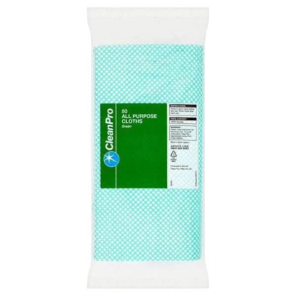 CleanPro 50 All Purpose Cloths Green (Pack of 1) - Bulkbuydirect