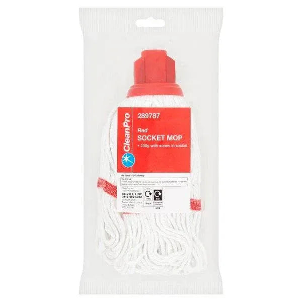 CleanPro Red Socket Mop (Pack of 1) - Bulkbuydirect