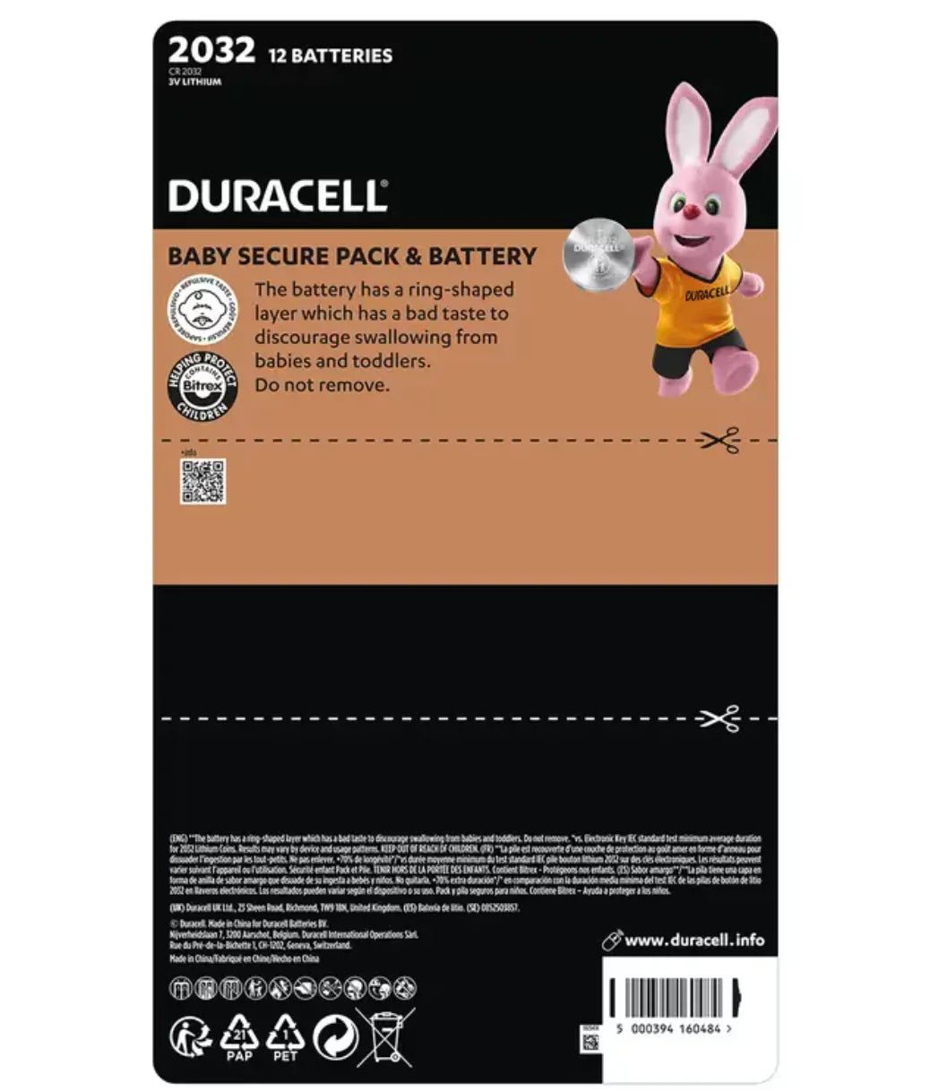 Duracell Speciality 2032 Lithium Coin Battery - 12 Pack - Bulkbuydirect